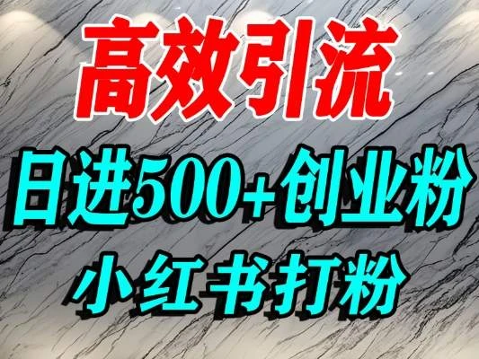怎么打创业粉？小红书引流精准创业粉，单人操作日引500+精准创业粉