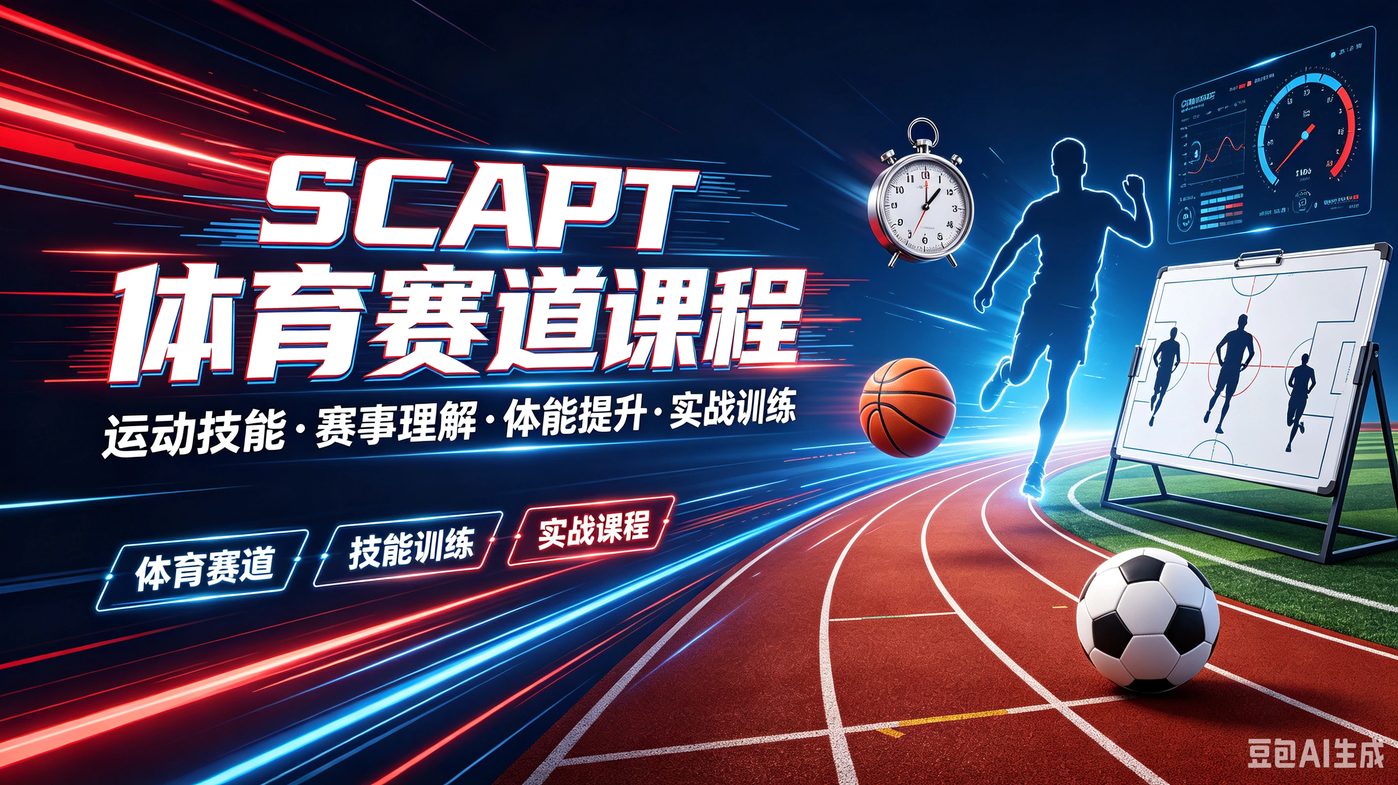 【精】SCAPT体育赛道课程,运动技能·赛事理解·体能提升·实战训练,技能训练、实战课程、体育赛道