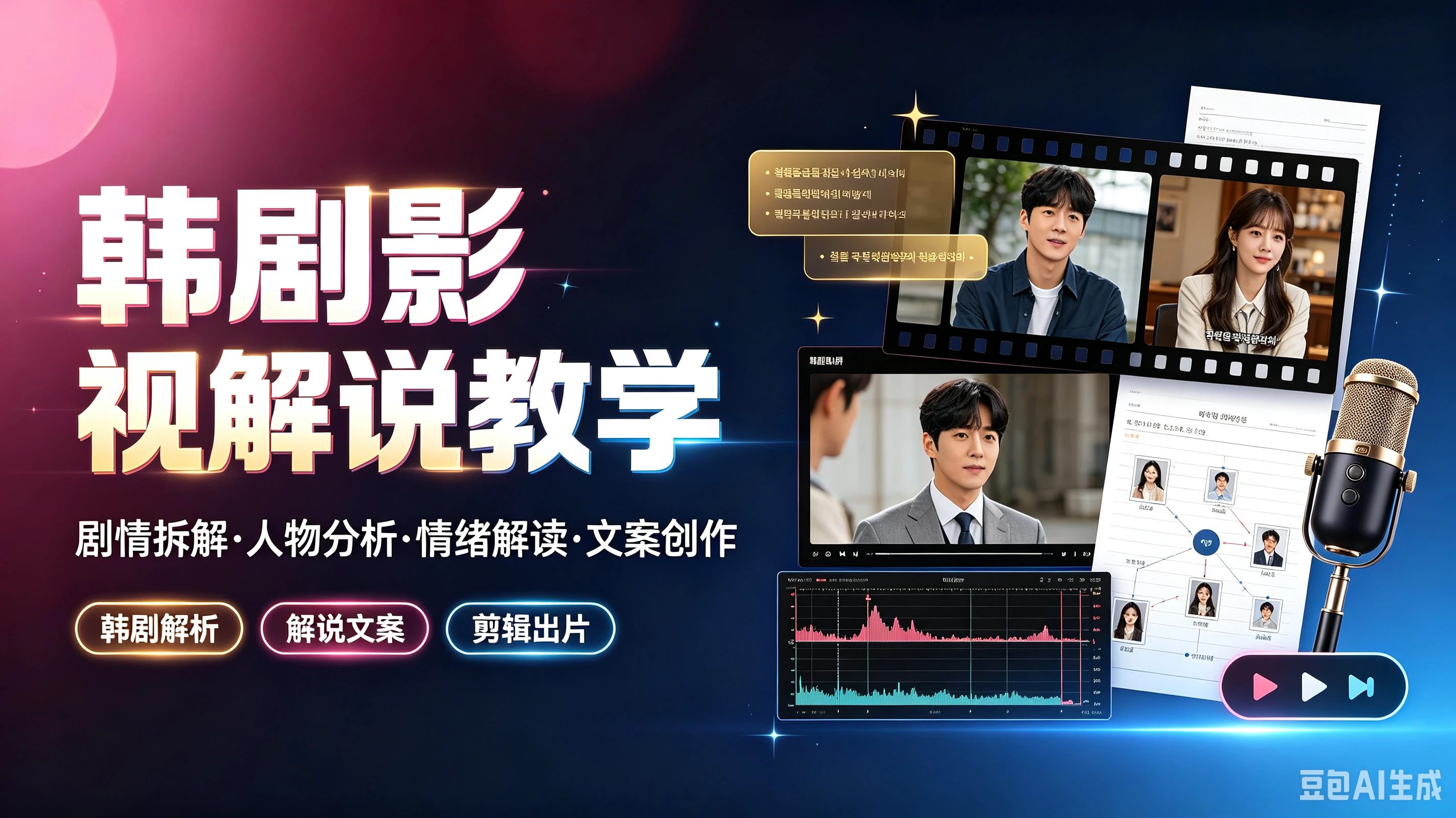 【精】韩剧影视解说教学,剧情拆解·人物分析·情绪解读·文案创作,韩剧解析、解说文案、剪辑出片