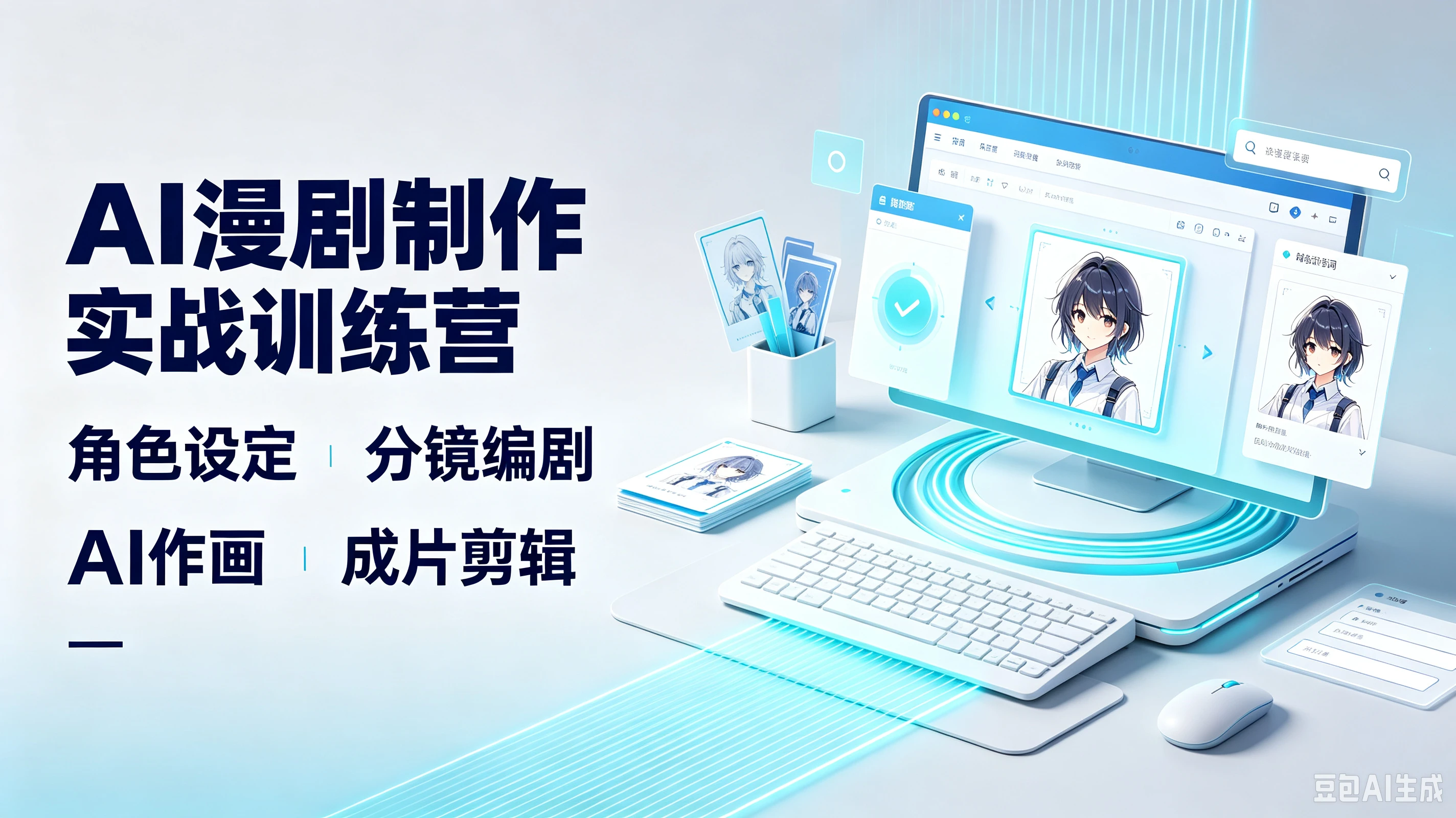 【精】AI漫剧制作实战训练营,角色设定、分镜编剧、AI作画、成片剪辑