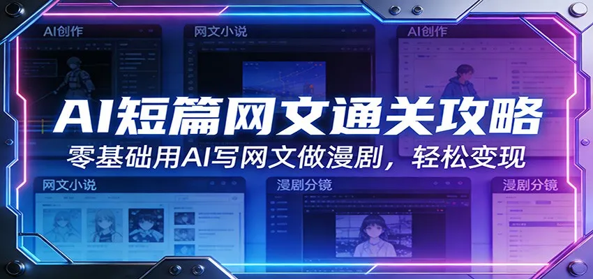 AI短篇网文通关攻略:零基础用AI写网文做漫剧,轻松变现