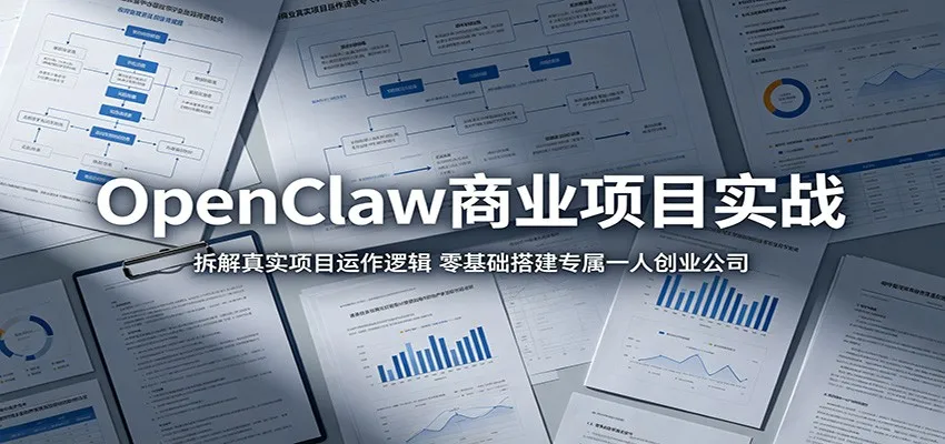 OpenClaw商业项目实战:拆解真实项目运作逻辑,零基础搭建专属一人创业公司