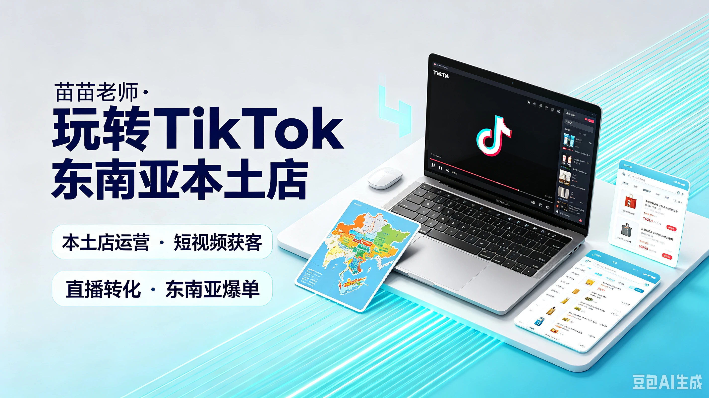 【精】苗苗老师·玩转TikTok东南亚本土店,本土店运营·短视频获客、直播转化·东南亚爆单