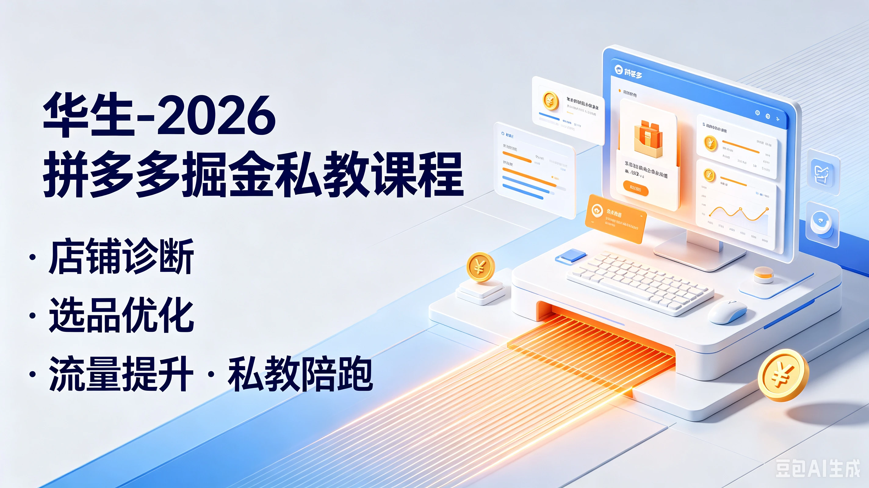 【精】华生-2026拼多多掘金私教课程,店铺诊断、选品优化、流量提升、私教陪跑