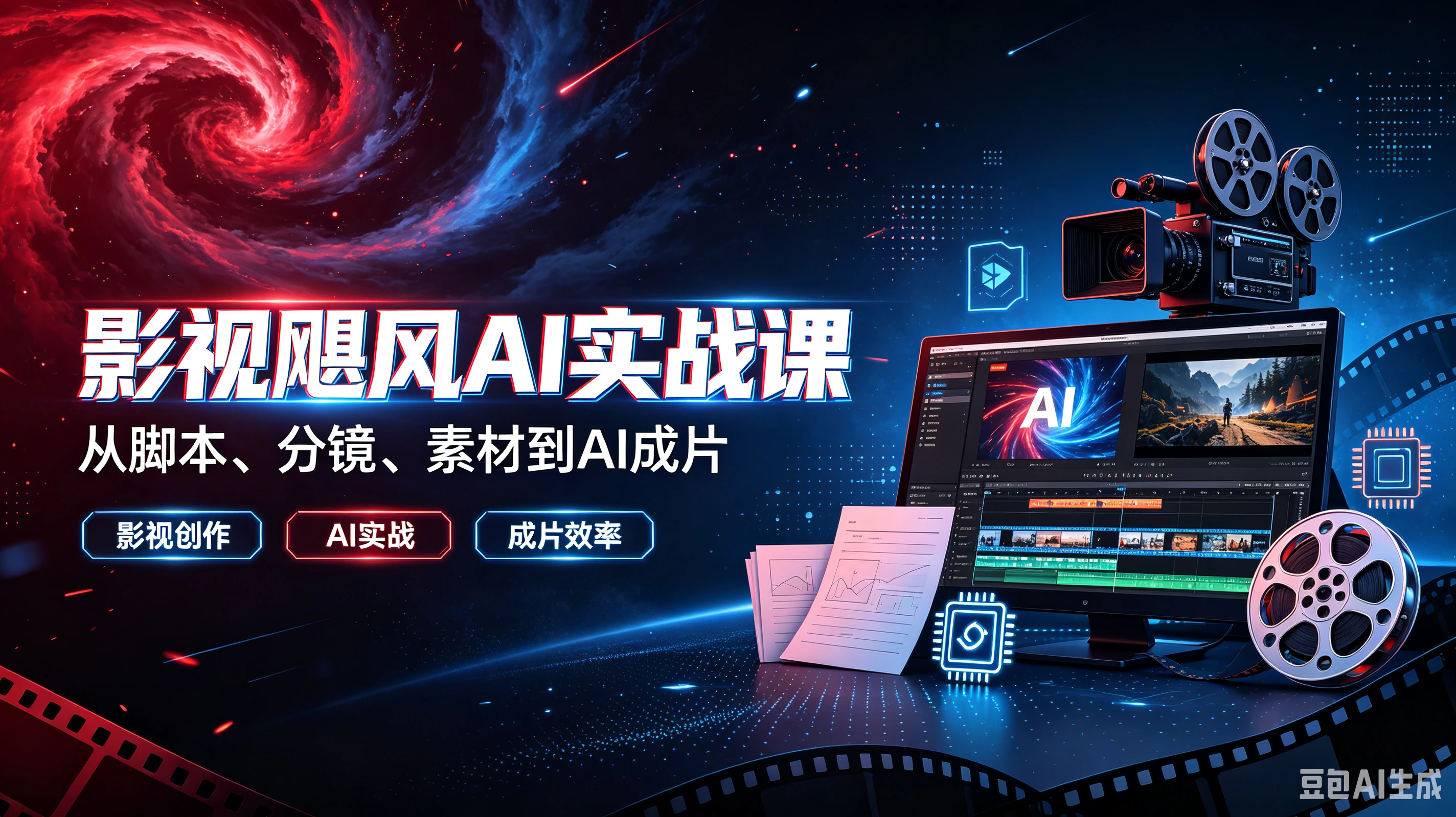 【精】影视飓风AI实战课从脚本、分镜、素材到AI成片,影视创作、AI实战、成片效率