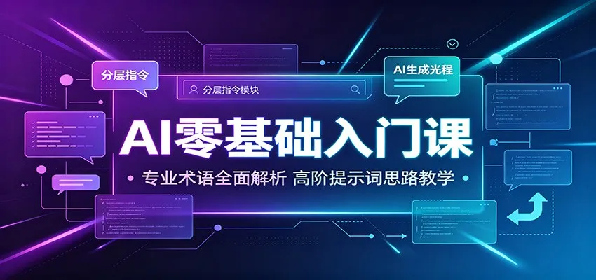 AI零基础入门课:专业术语全面解析,高阶提示词思路教学