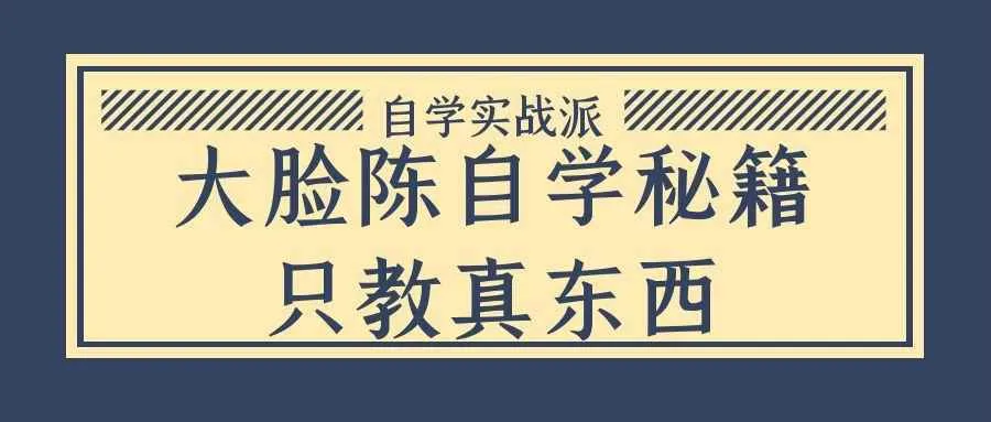 大脸陈自学秘籍只教真东西