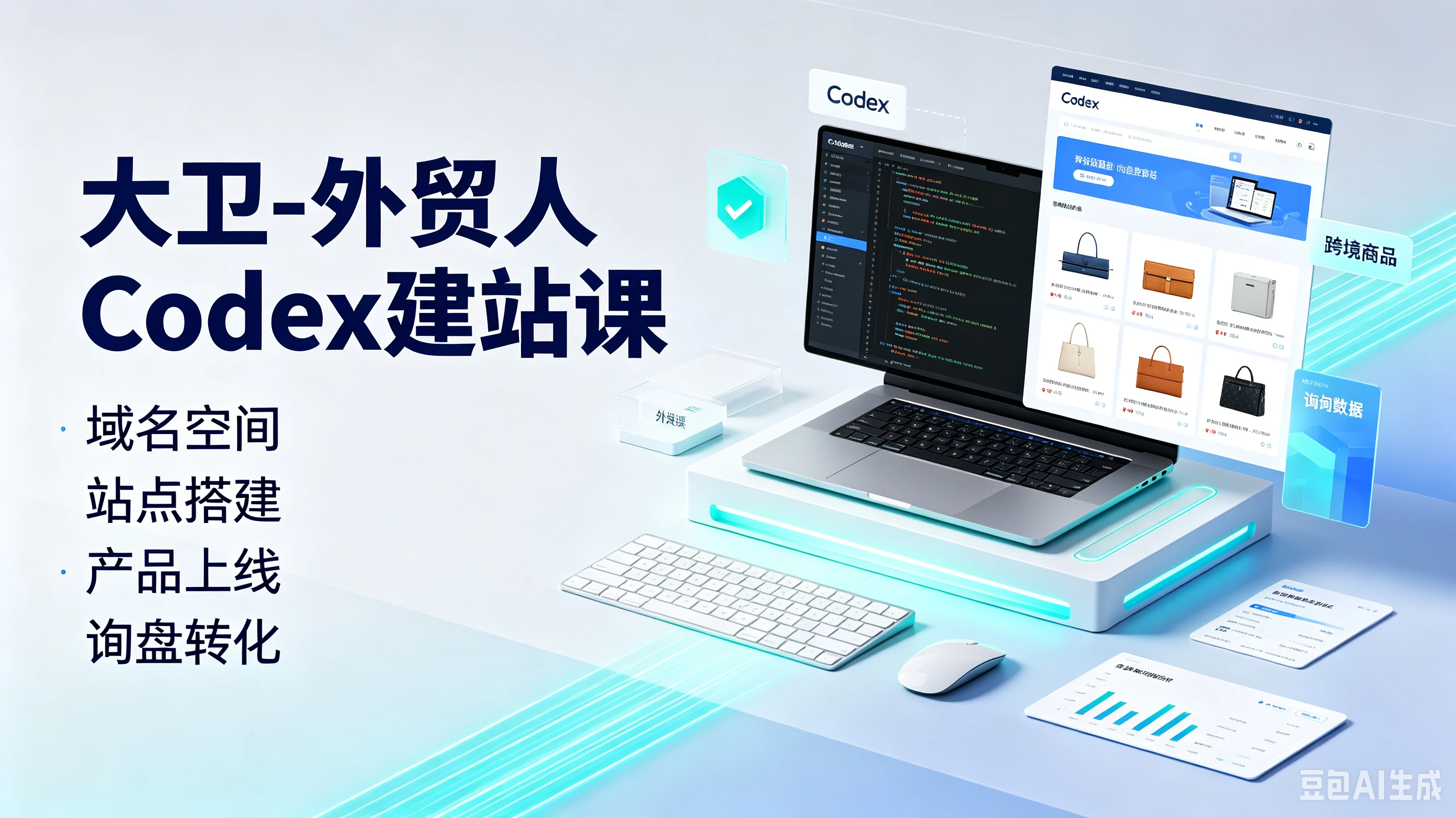 【精】大卫-外贸人Codex建站课,域名空间、站点撘建、产品上线、询盘转化
