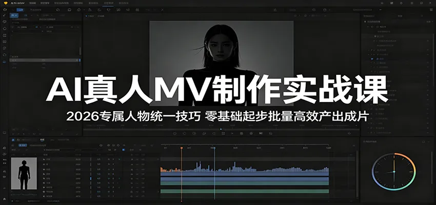 AI真人MV制作实战课:2026专属人物统一技巧,零基础起步批量高效产出成片