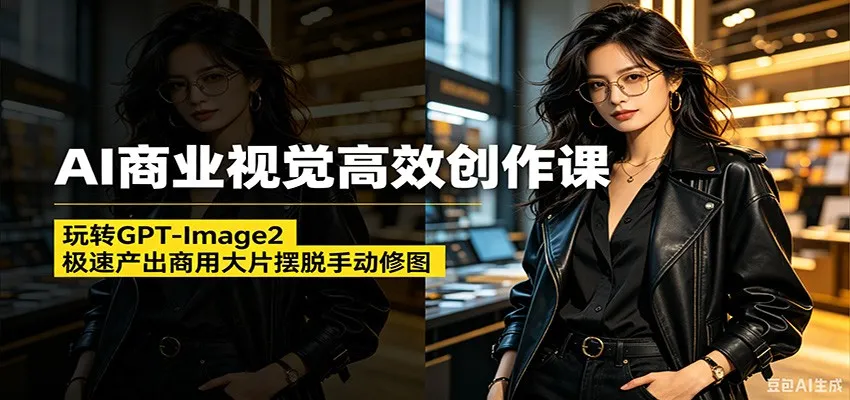 AI商业视觉高效创作课:玩转GPT-Image2,极速产出商用大片摆脱手动修图