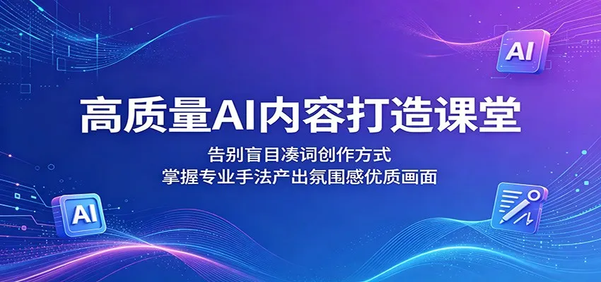 高质量AI内容打造课堂：告别盲目凑词创作方式，掌握专业手法产出氛围感优质画面
