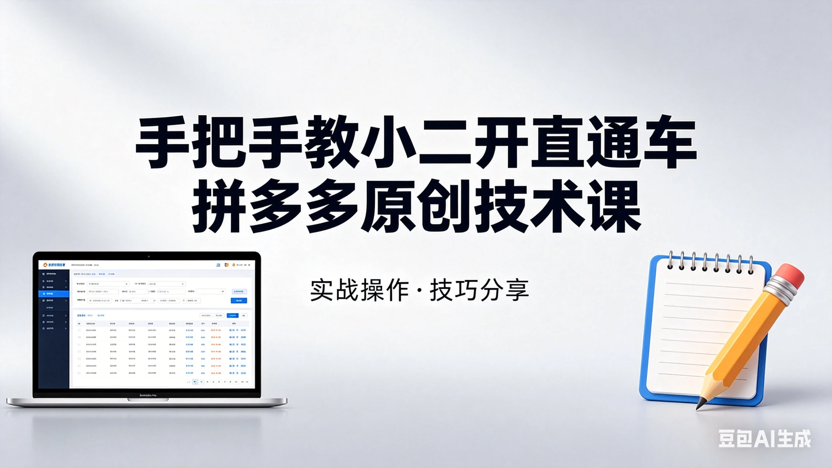 手把手教小二开直通车,拼多多原创技术课