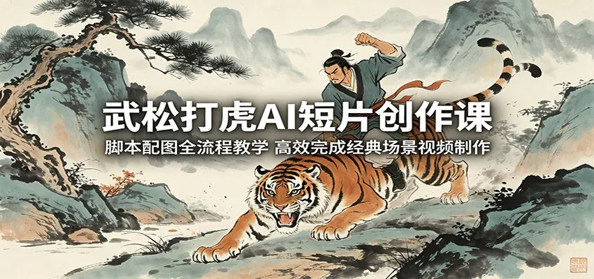 武松打虎AI短片创作课:脚本配图全流程教学,高效完成经典场景视频制作