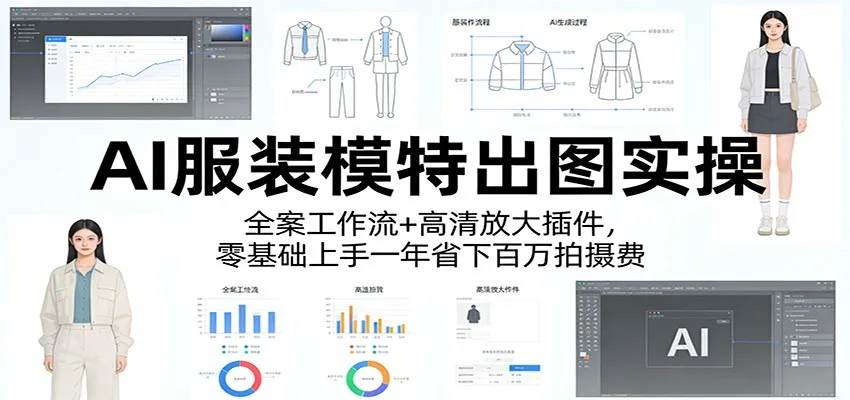 AI服装模特出图实操:全案工作流+ 高清放大插件,零基础上手一年省下百万拍摄费