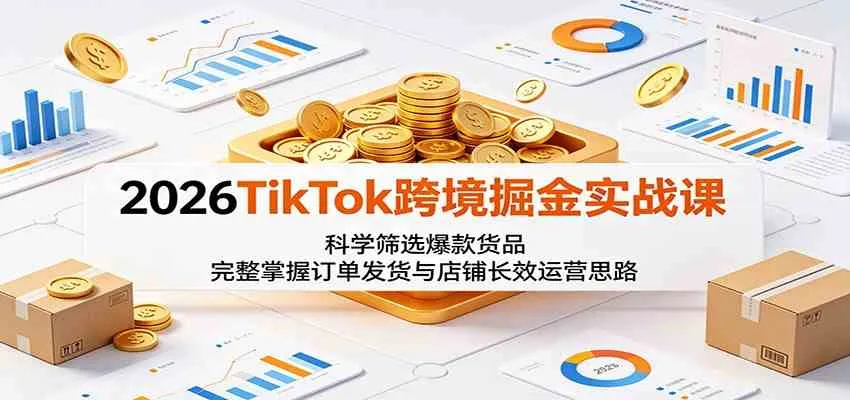 2026TikTok跨境掘金实战课:科学筛选爆款货品,完整掌握订单发货与店铺长效运营思路
